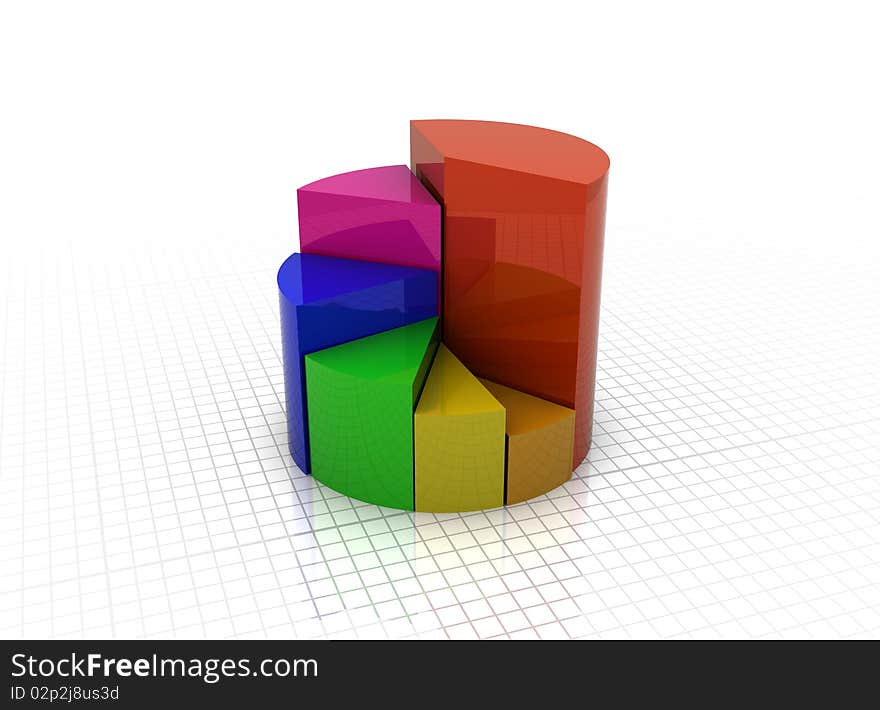 3d illustration of a business graph