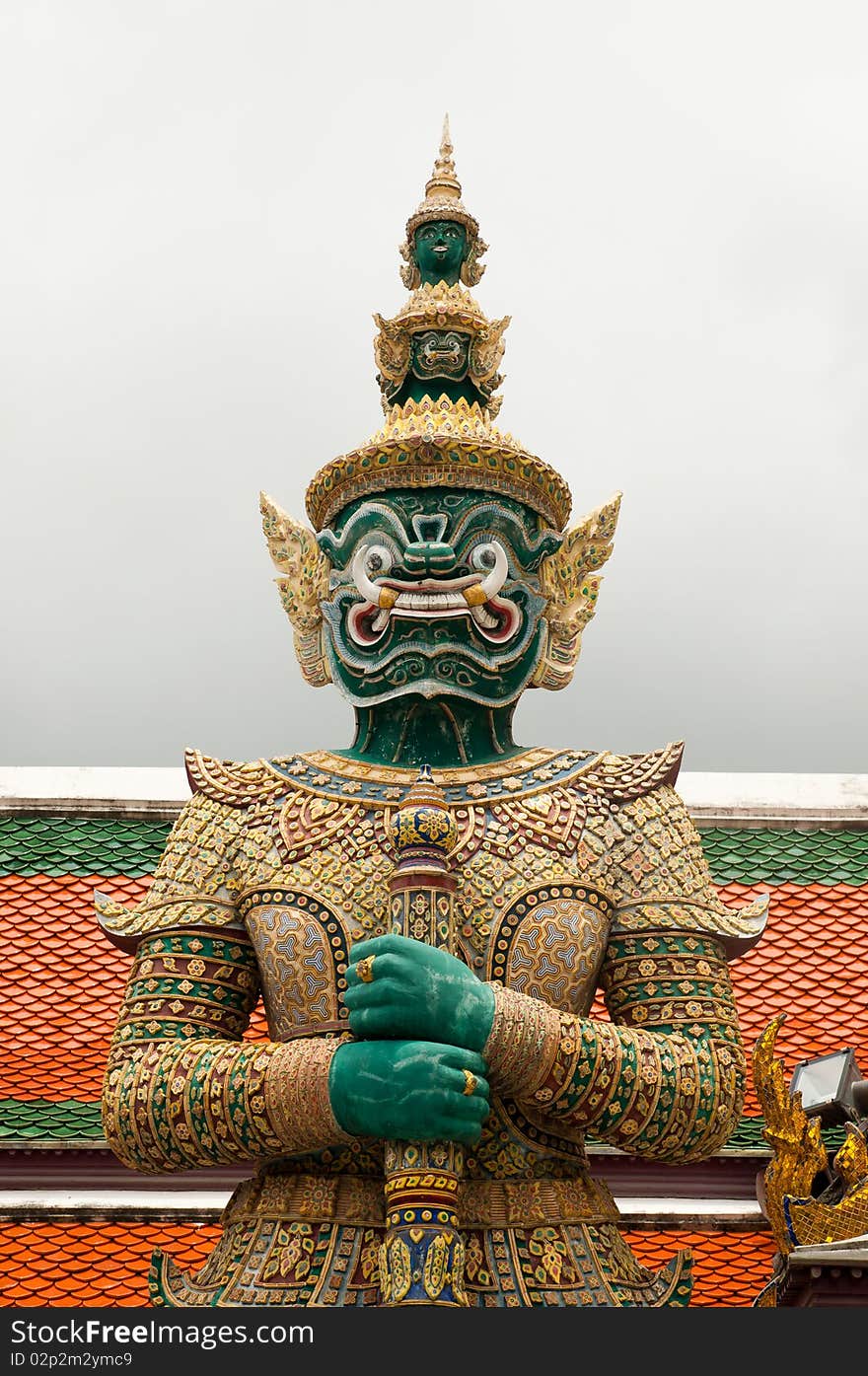 Giant statue at Wat Pra Kaew in Thailand. Giant statue at Wat Pra Kaew in Thailand