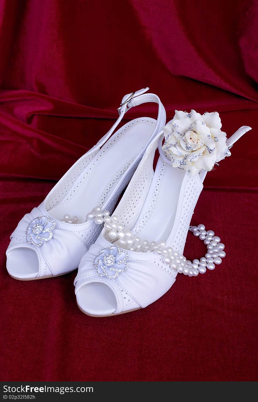 White wedding shoes