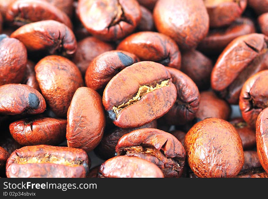 Background made of coffee beans. Background made of coffee beans