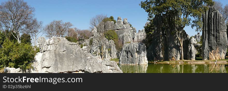 The shilin stone forest near kunming