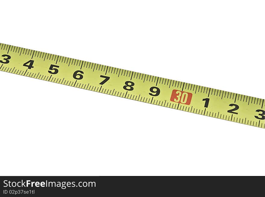 Metal tape measure isolated on the white