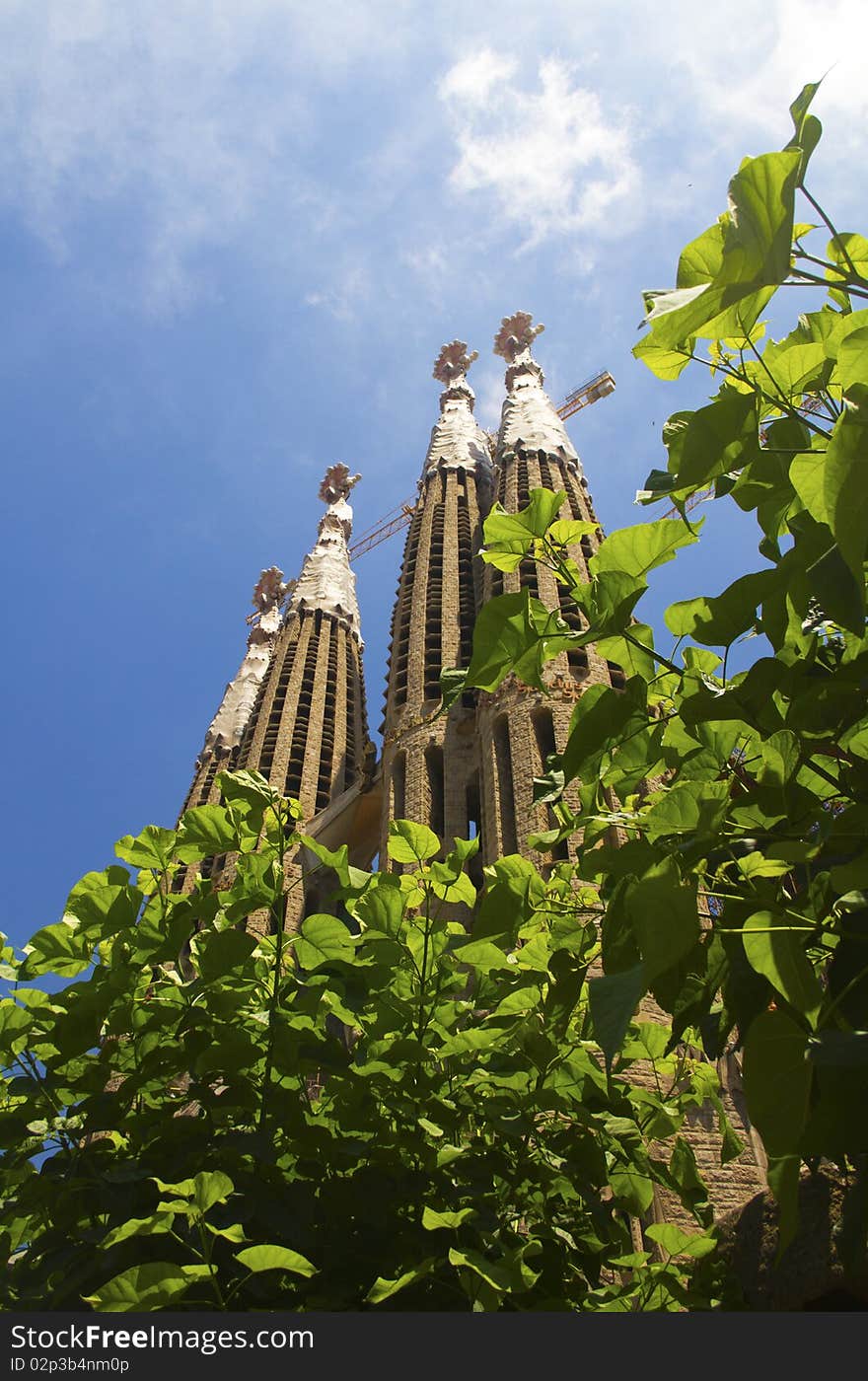 La Sagra Familia cathedral in Barcelona Spain