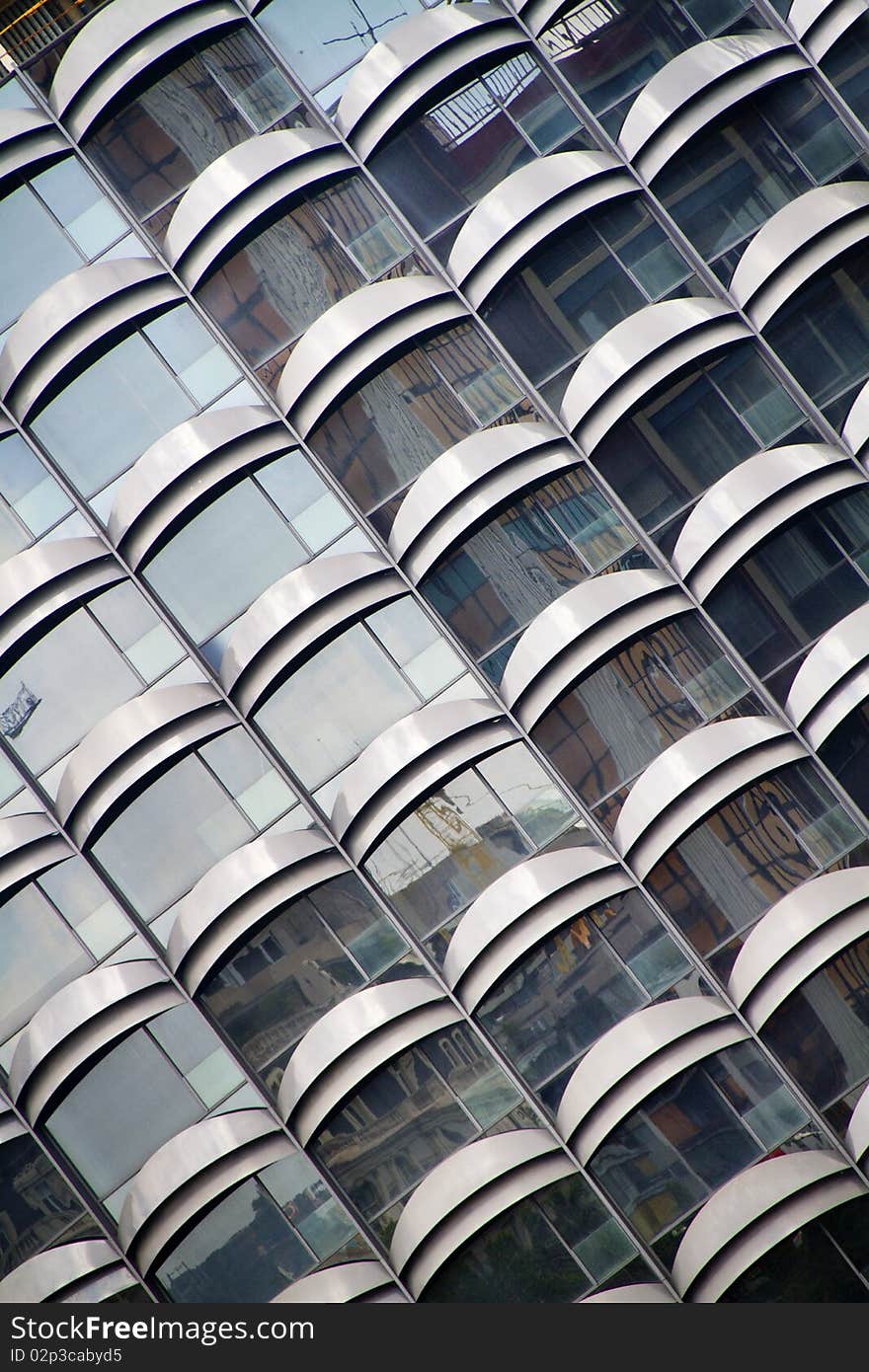 Blue glass of a modern building. Blue glass of a modern building