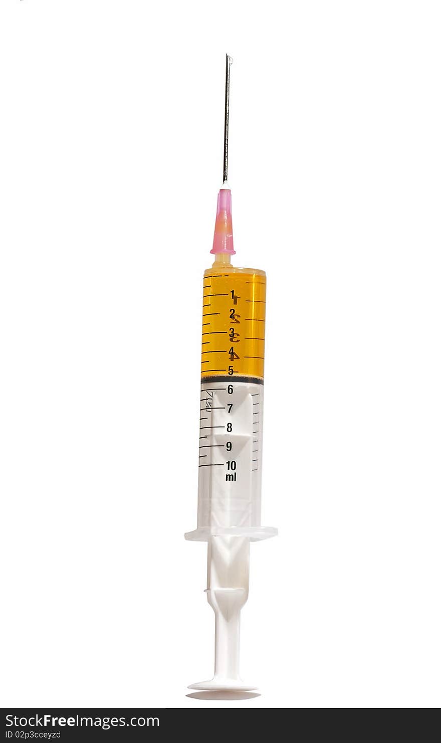 A syringe on a white background. A syringe on a white background