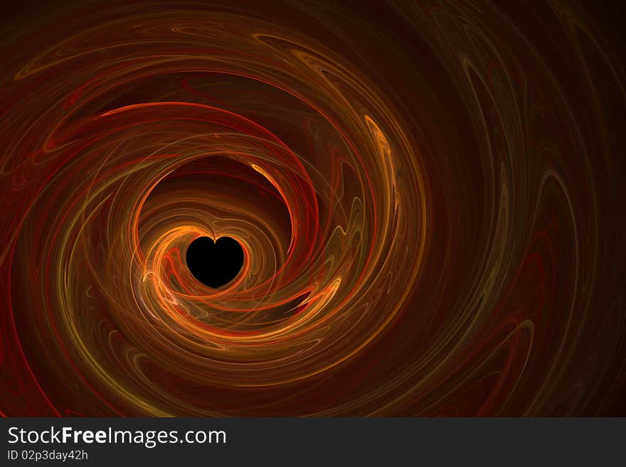 Heart in a fractal design background. Heart in a fractal design background