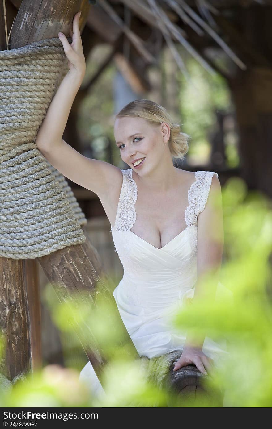 Happy bride outdoor