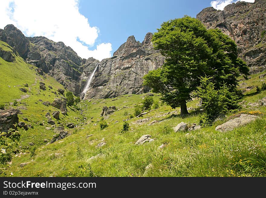 Mountain falls in Central Balkan National Park in Bulgaria.Its height is 124,5m.