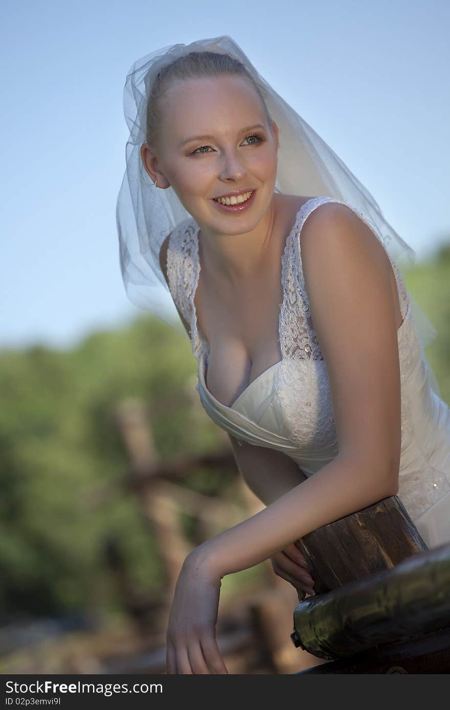 Happy bride outdoor