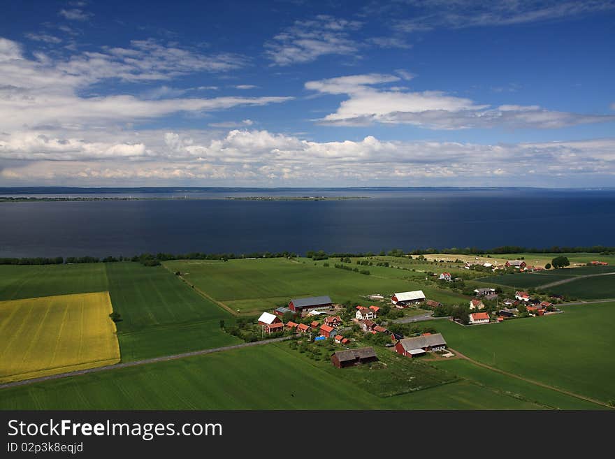 Swedish countryside near Jonkoping, view from above