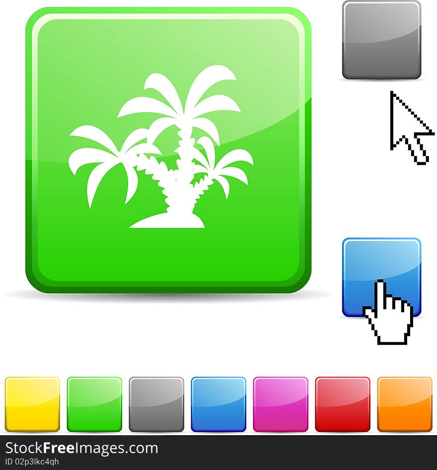 Tropical glossy vibrant web icon. Tropical glossy vibrant web icon.