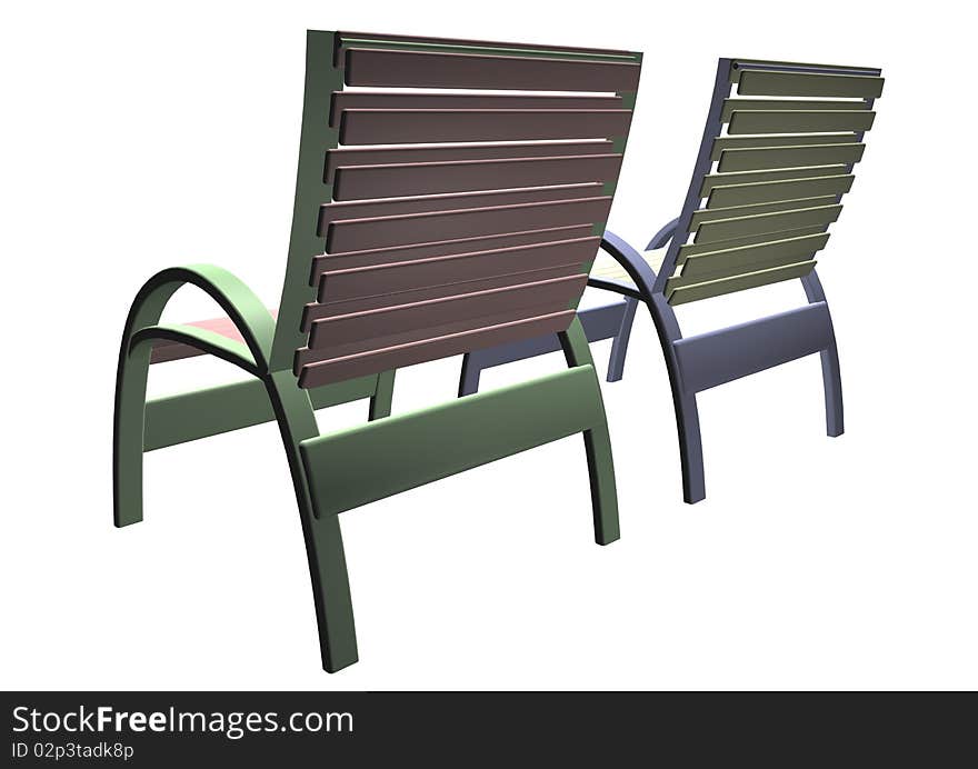3D rendered deck chairs, can be used for print or web