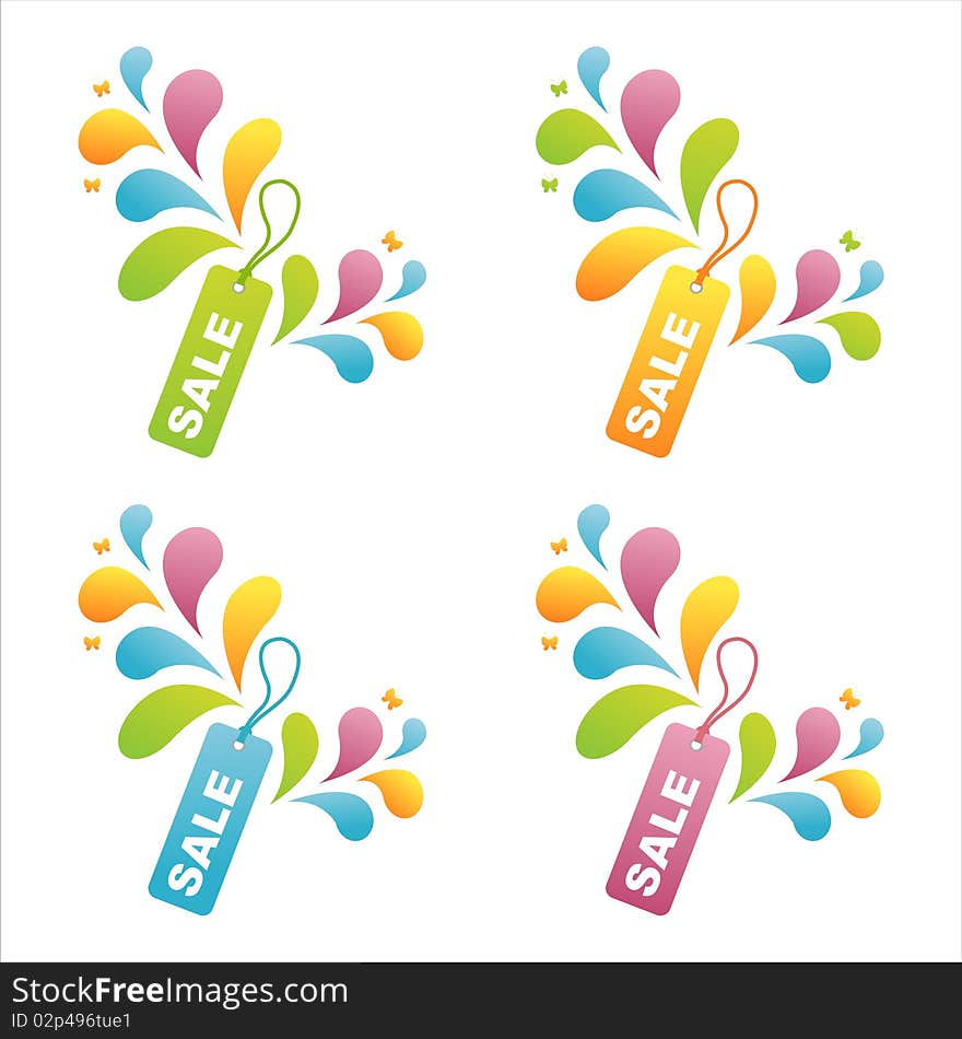 Set Of 4 Sale Tags