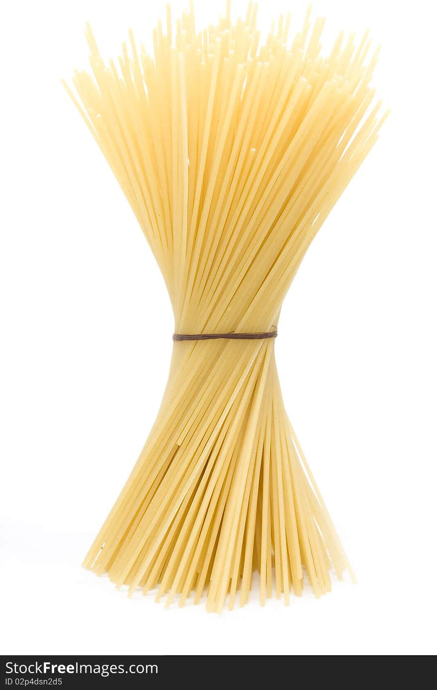 Bunch of spaghetti isolated by a pute white background