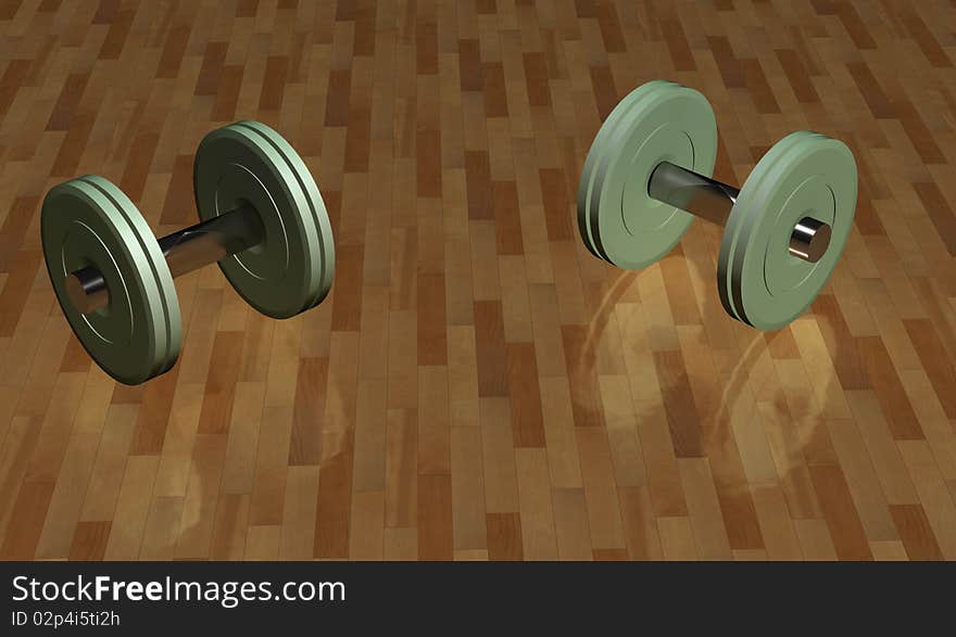 Bodybuilding Weights On The Floor