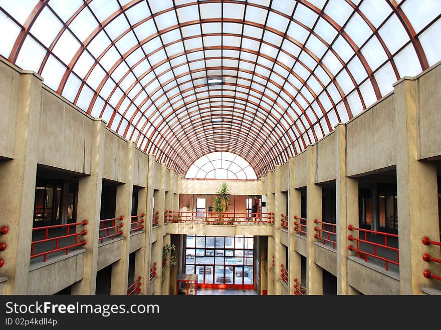 Glass roof of a work center. Glass roof of a work center