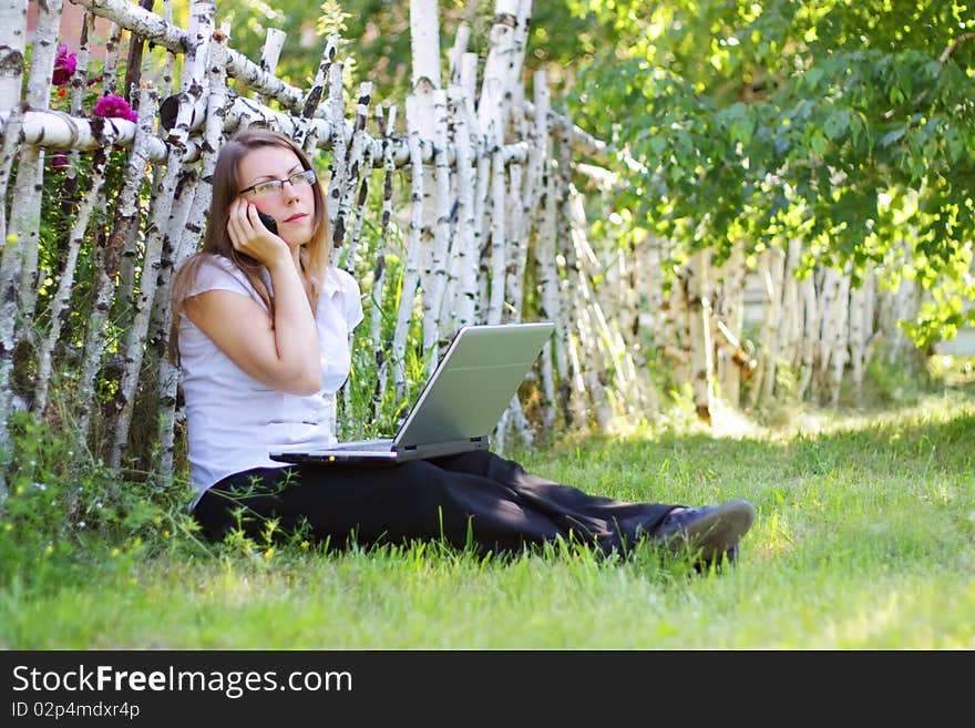 Attractive girl on the nature