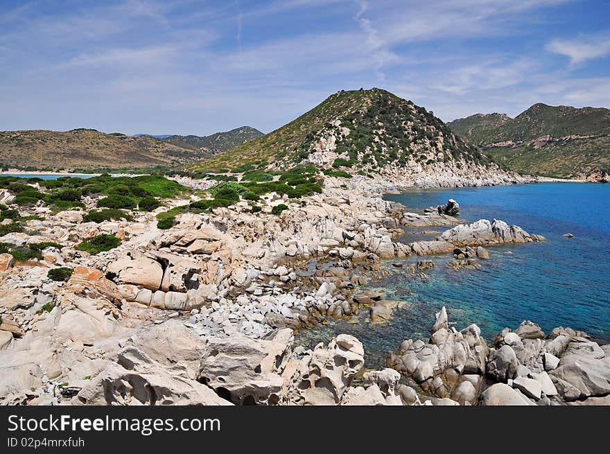 Beautiful coast of Punta Molentis, Villasimius, in Sardinia, Italy. Beautiful coast of Punta Molentis, Villasimius, in Sardinia, Italy.