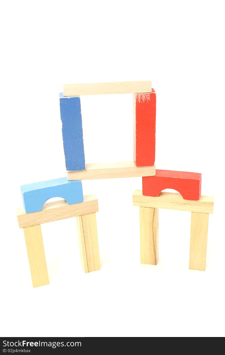 Wooden blocks isloated on white