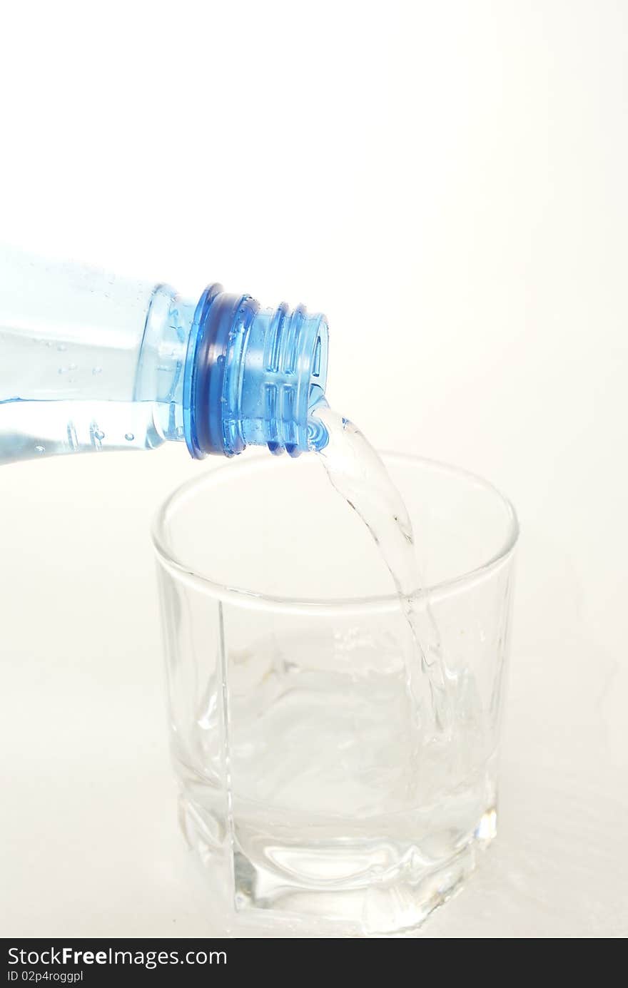 Glass of water and bottle