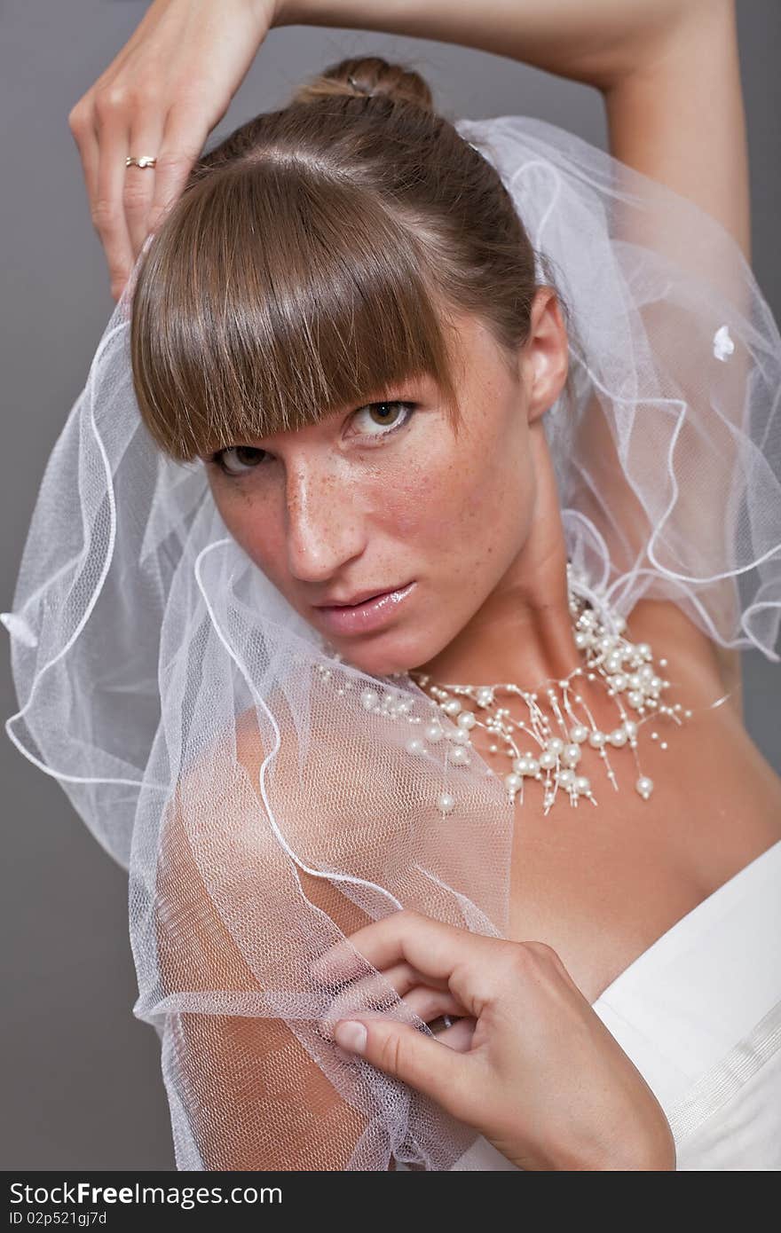 Portrait of happy bride