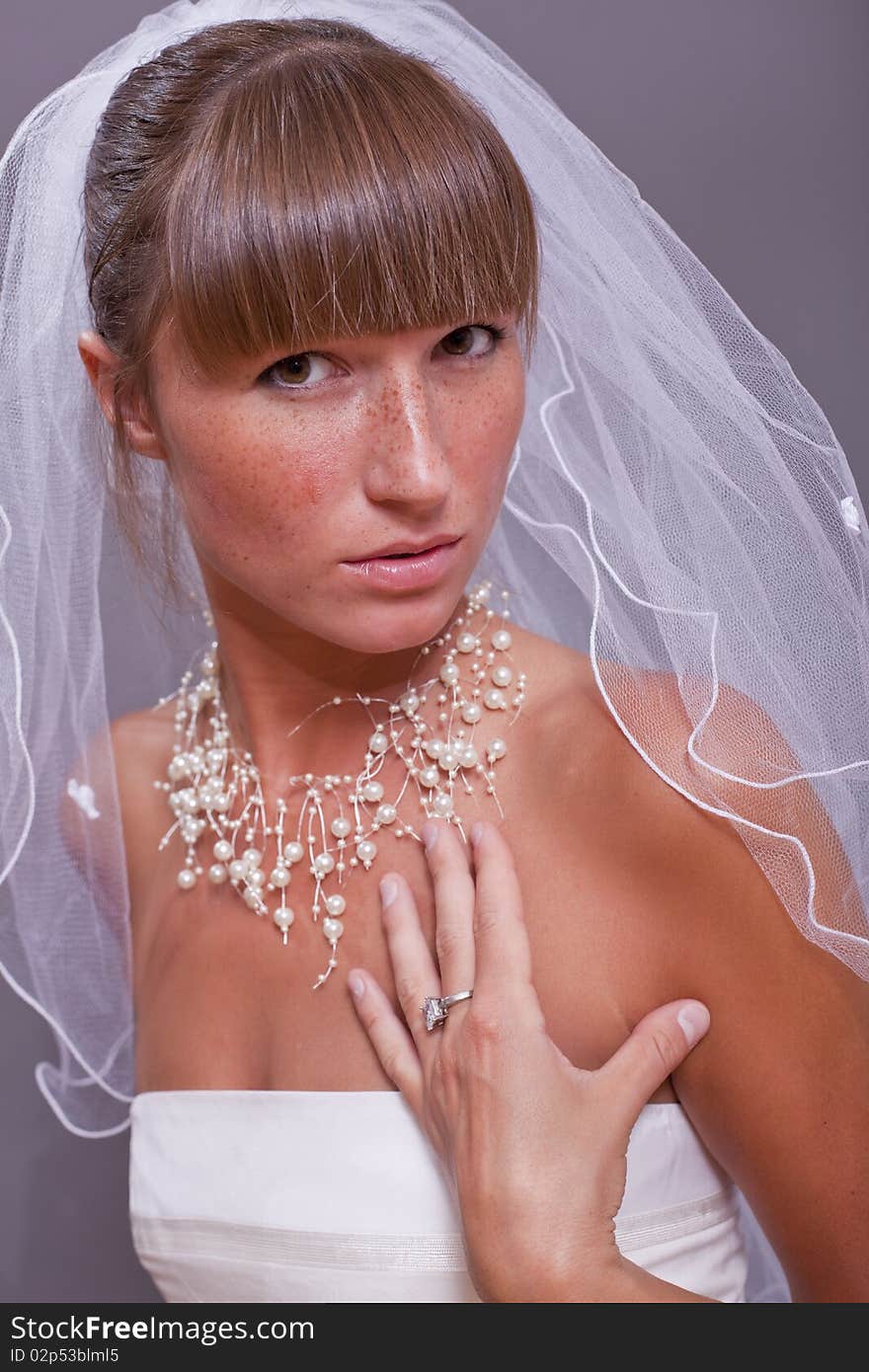 Fashion portrait of young bride