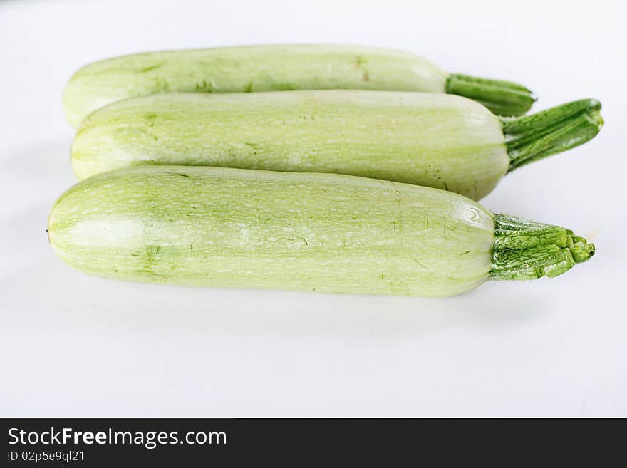 Shot of white zucchini isolated on white