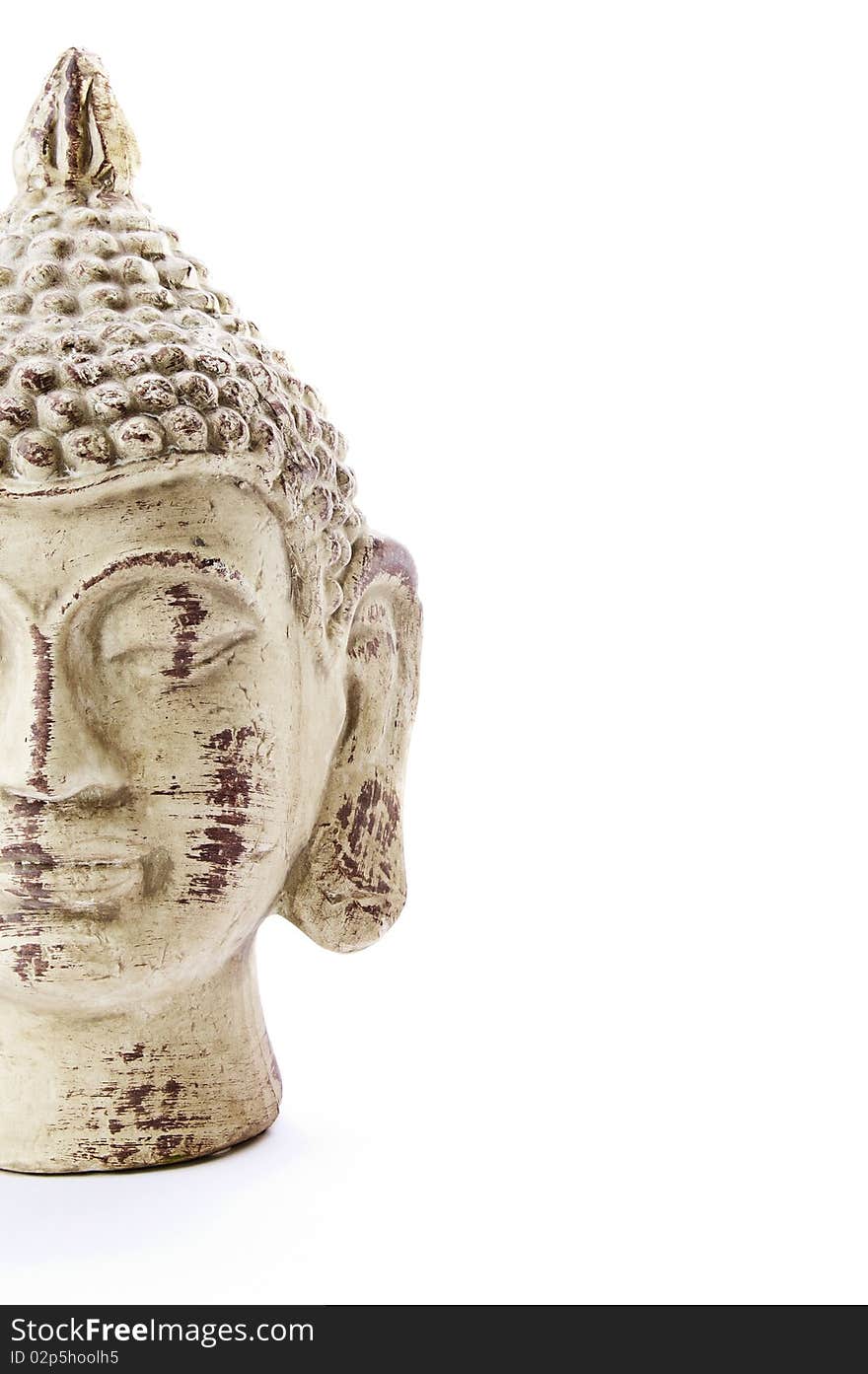 Buddha head isolated on white background