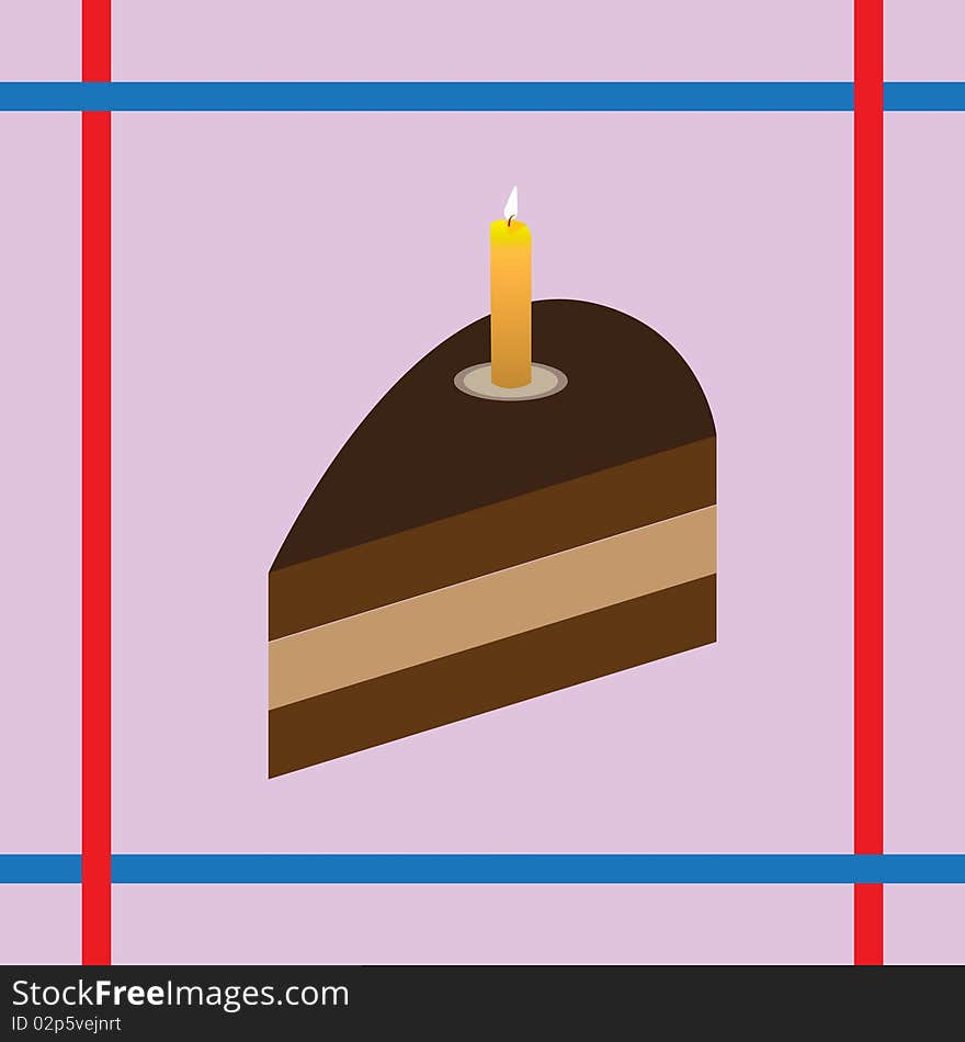 Cake with candle seamless