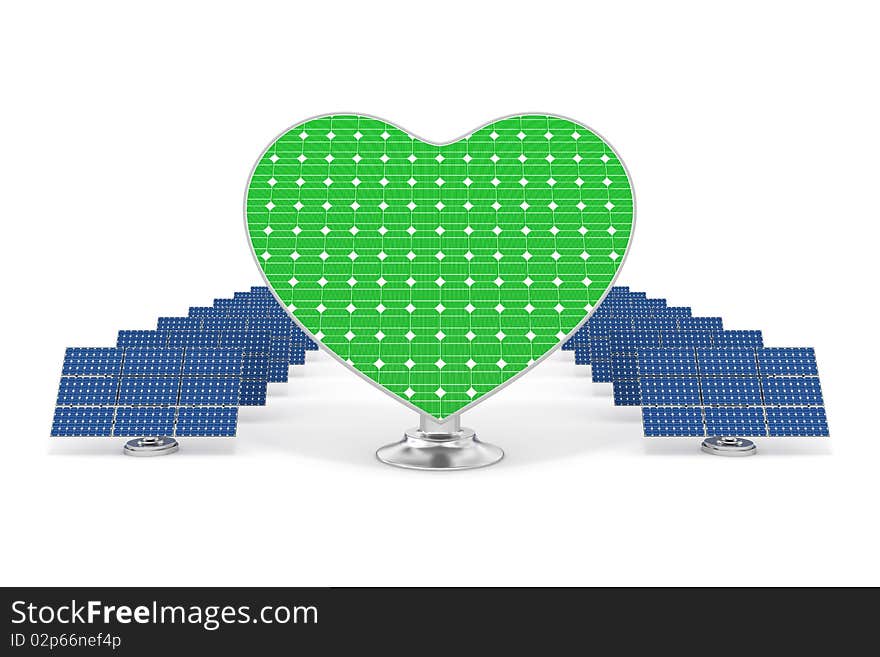 Solar panels green heart 2