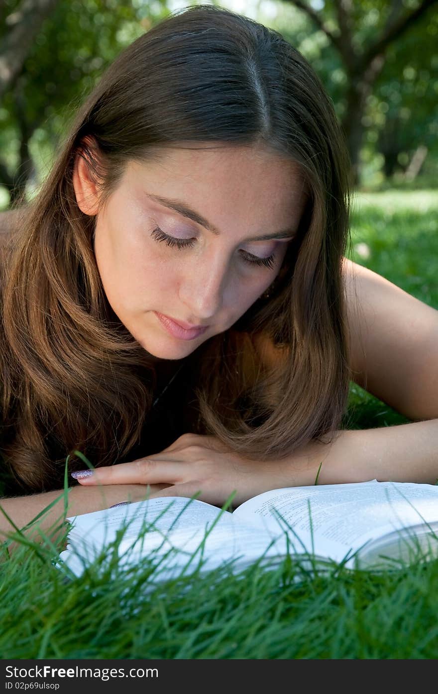 Girl reading book