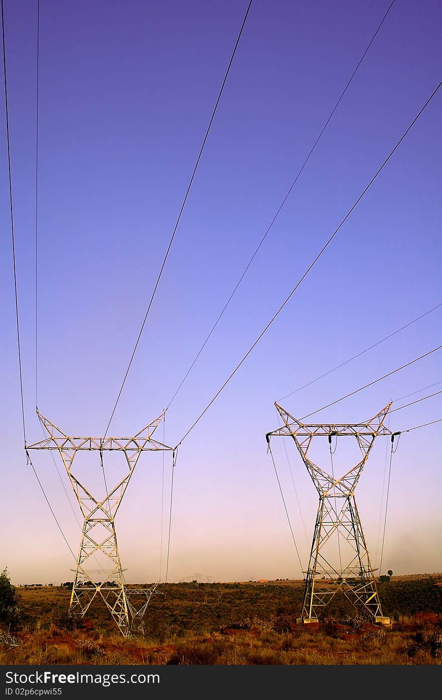 Landscape with two Electrical Pylons