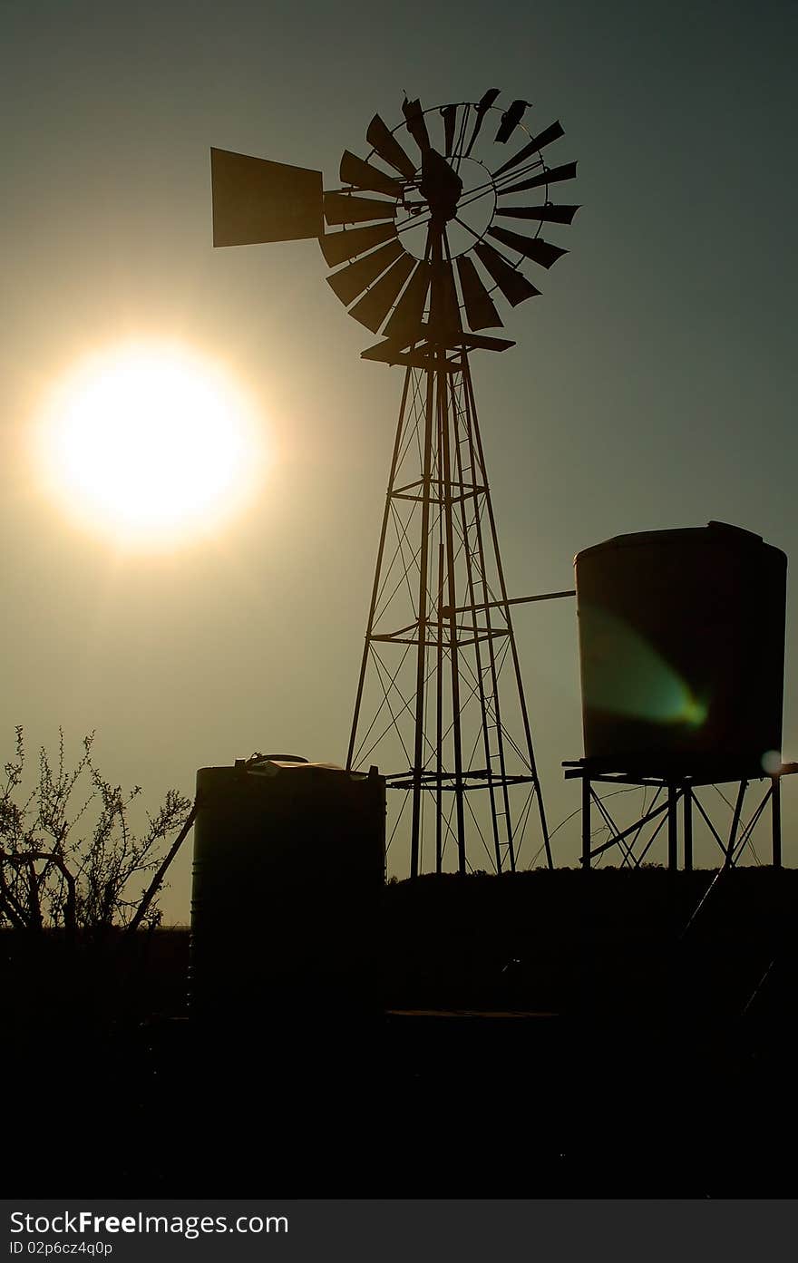 Windpump silhouette