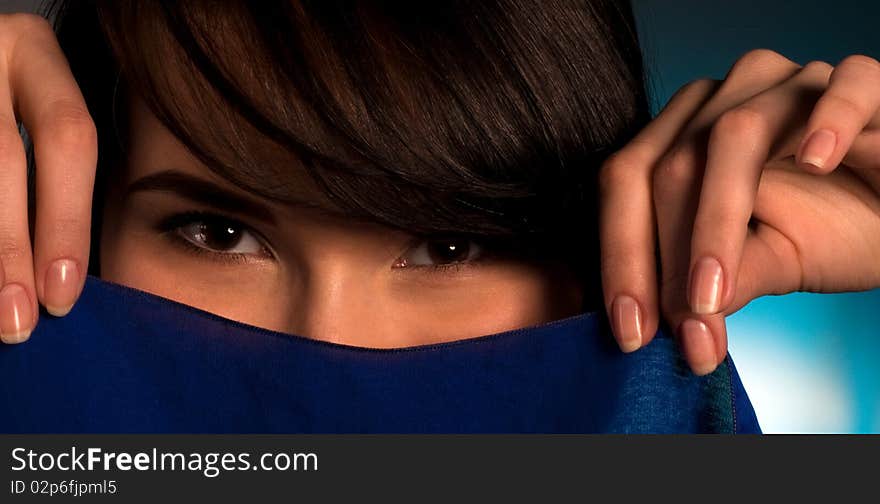 Close up of Asian woman's face