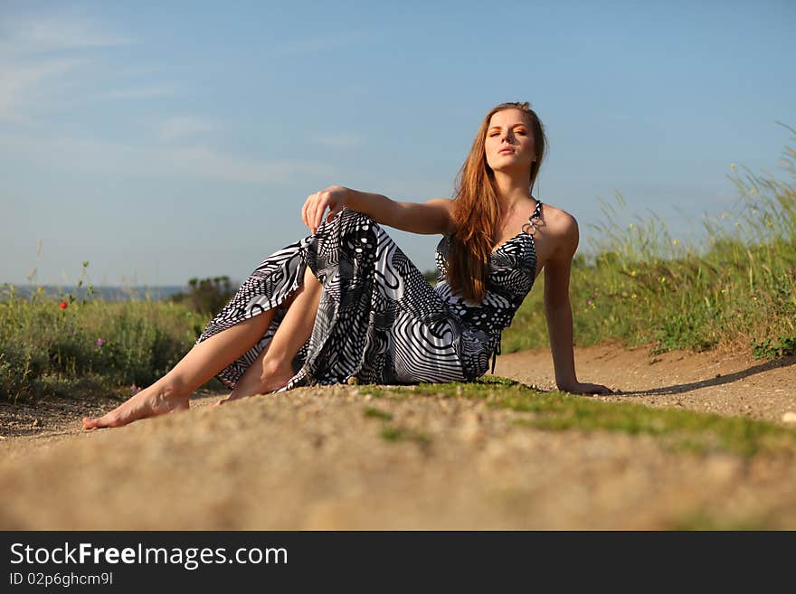 Woman and road