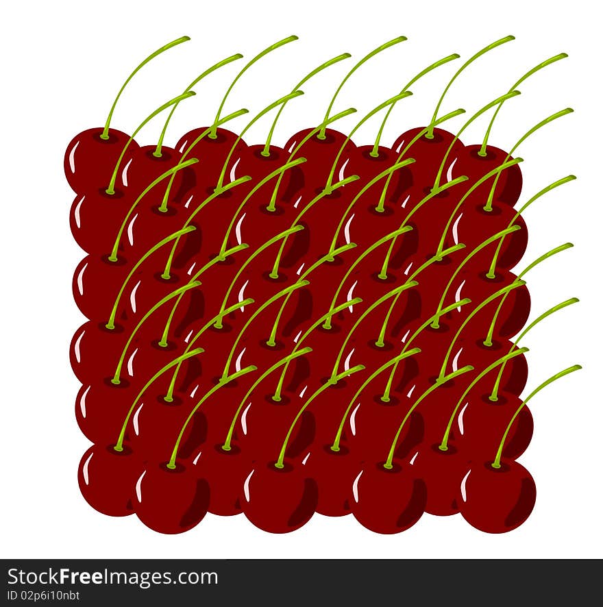 Group of sweet cherries  illustration