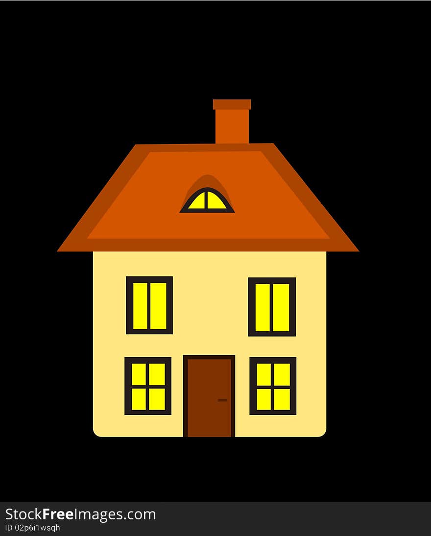 Beautiful house at night vector illustration. Beautiful house at night vector illustration