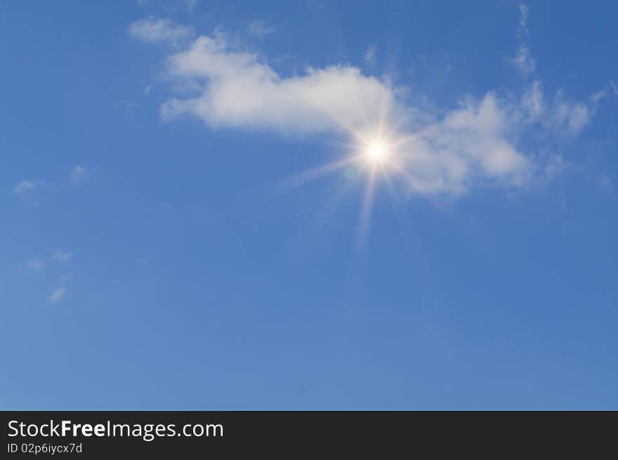 Beautiful summer blue sky as natural background