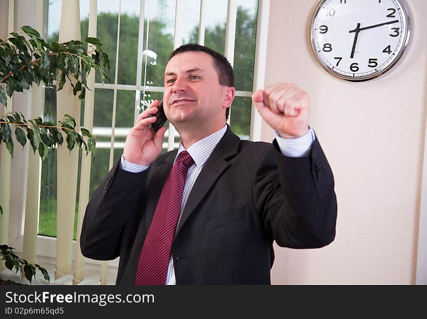 Businessman talking on the phone