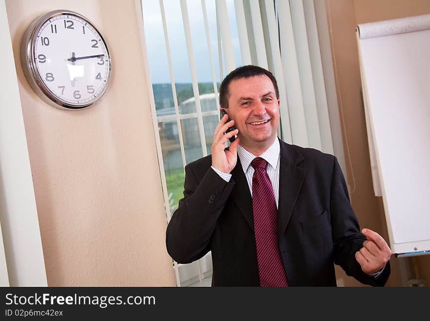 Businessman talking on the phone