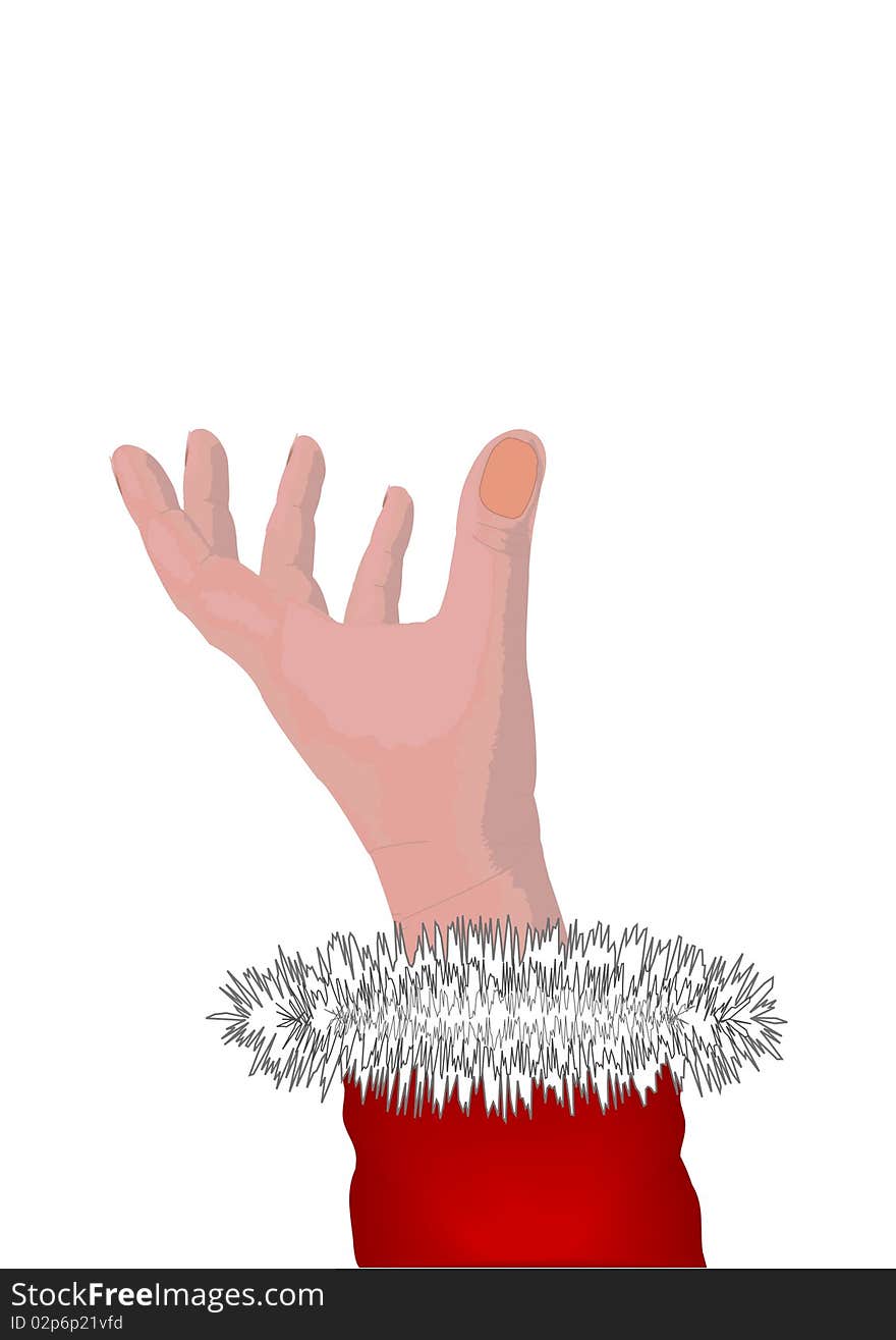 New years Hand of the person on isolated white background