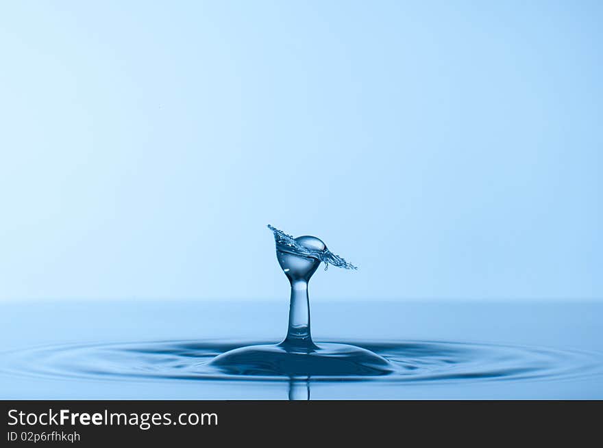 A drop collision in a water