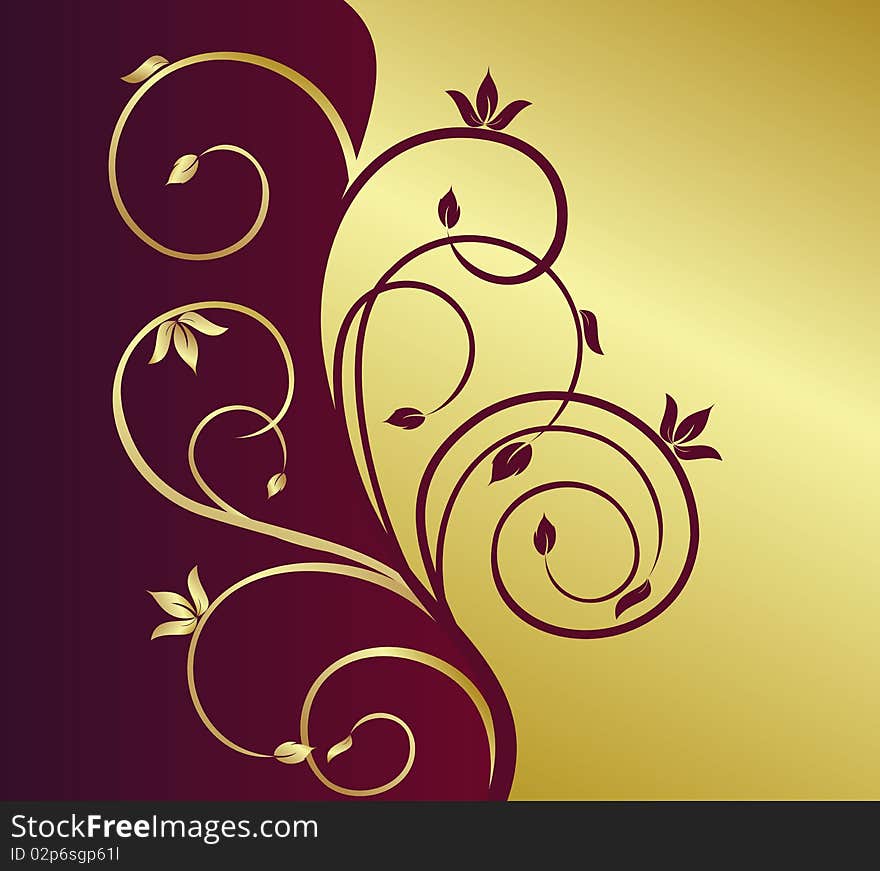 Illustration floral background card for design. Vector