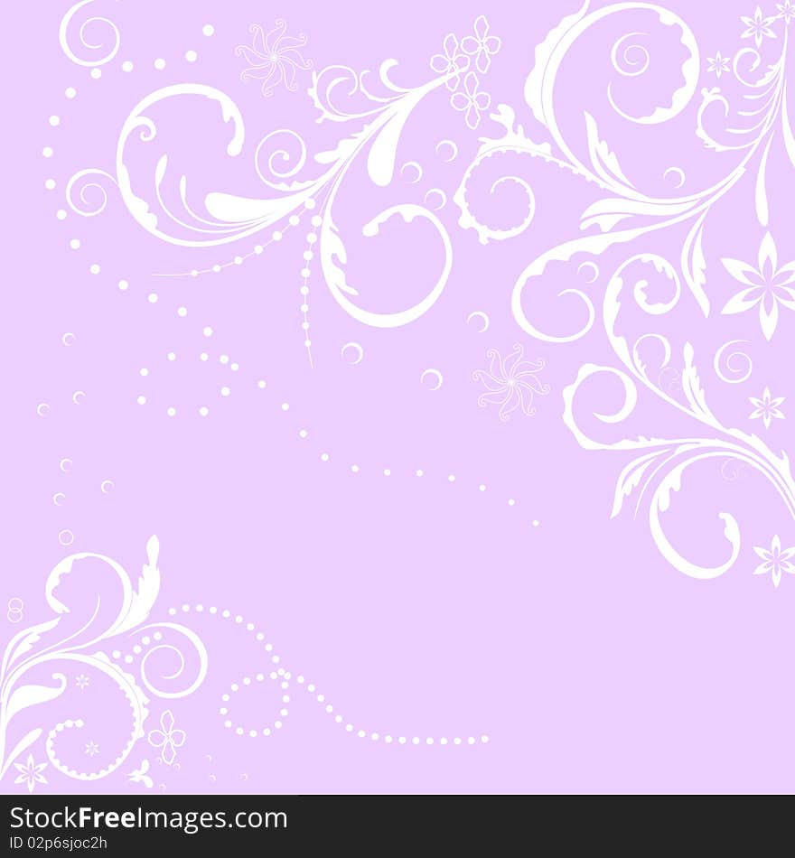 Illustration floral background card for design. Vector