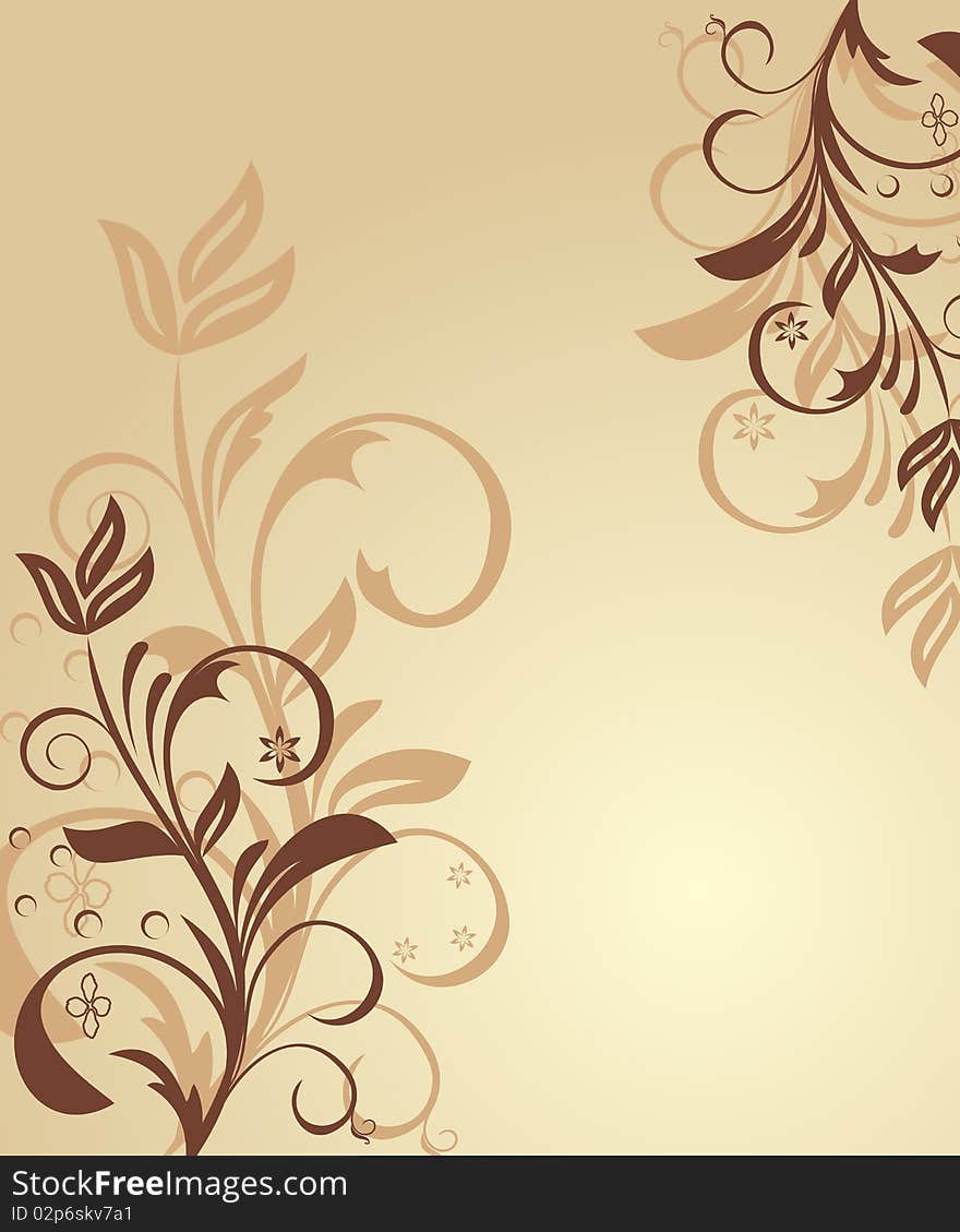 Illustration floral background card for design. Vector