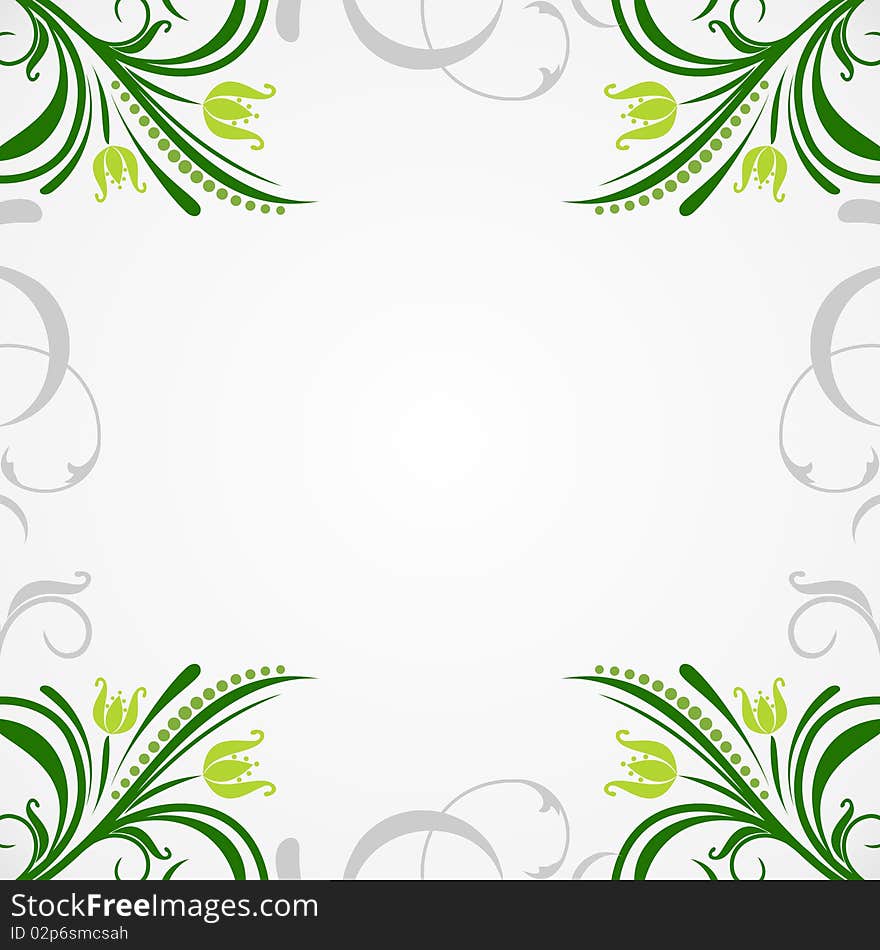 Illustration floral background card for design. Vector