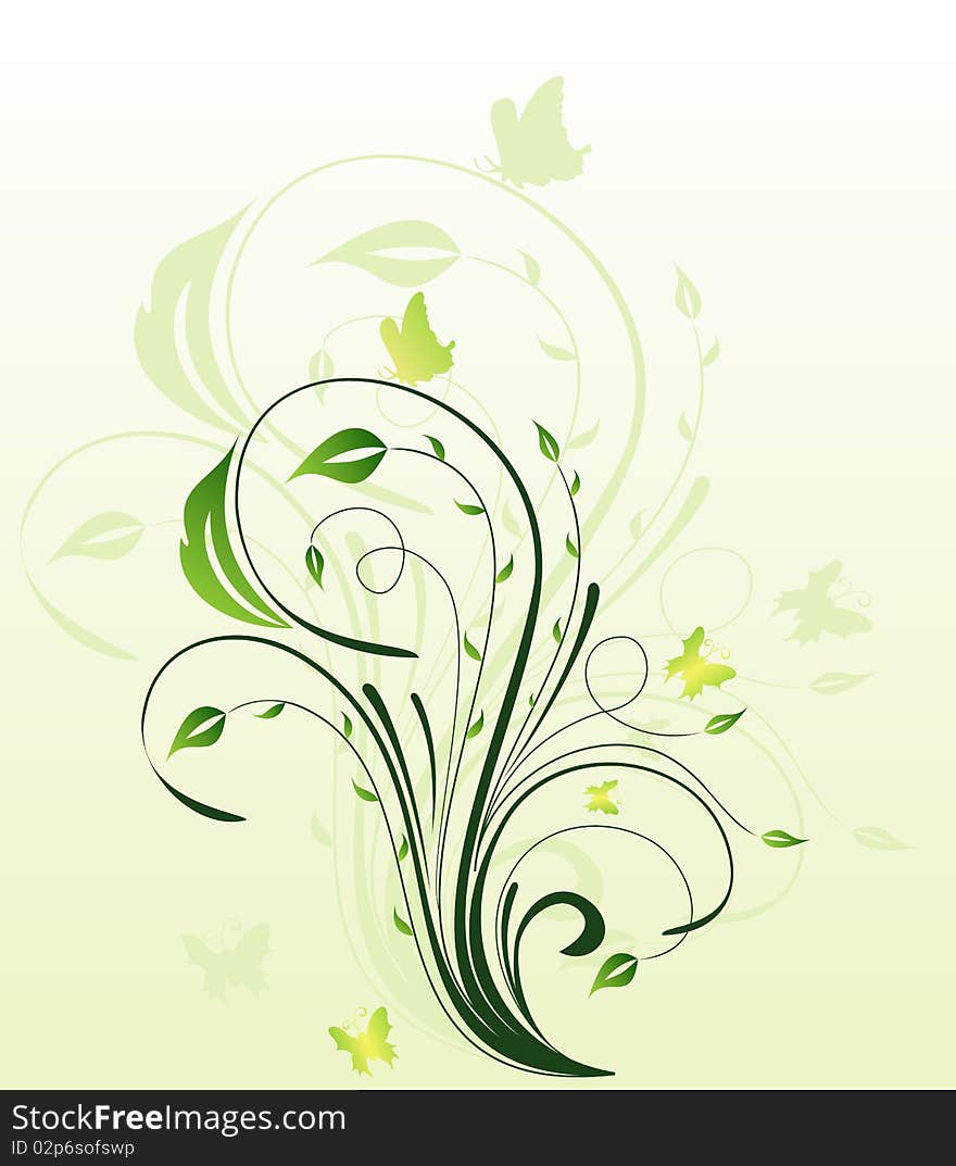 Illustration floral background for design card