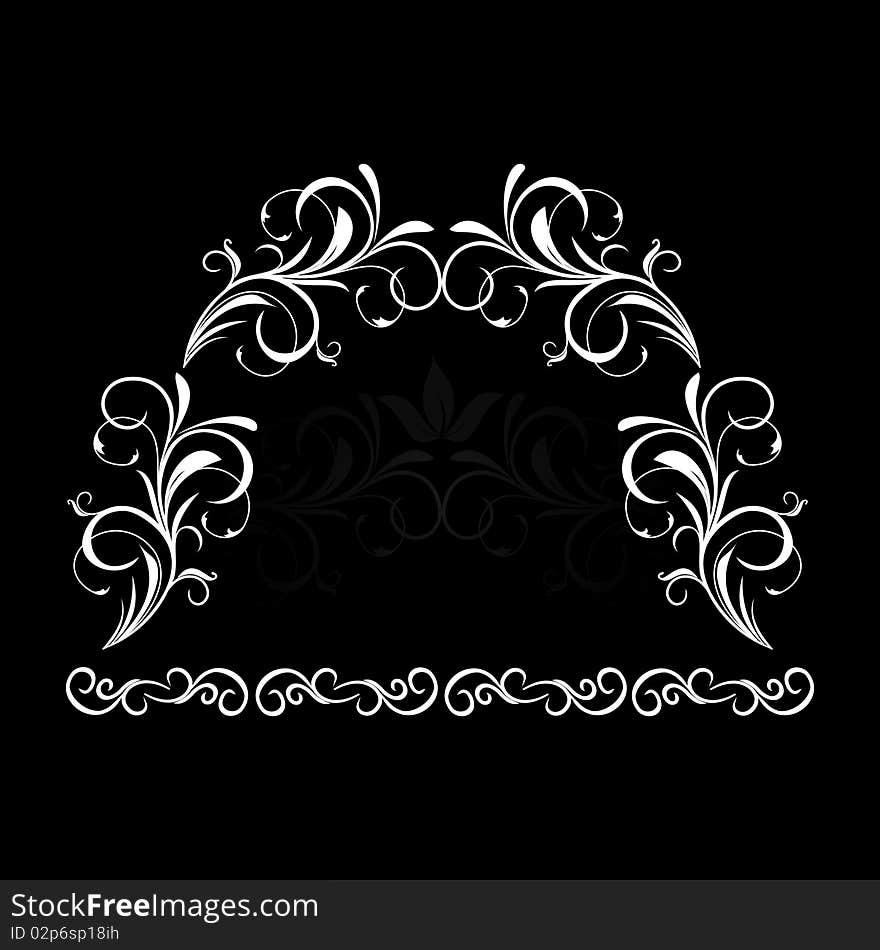 Illustration of white floral vintage background for design