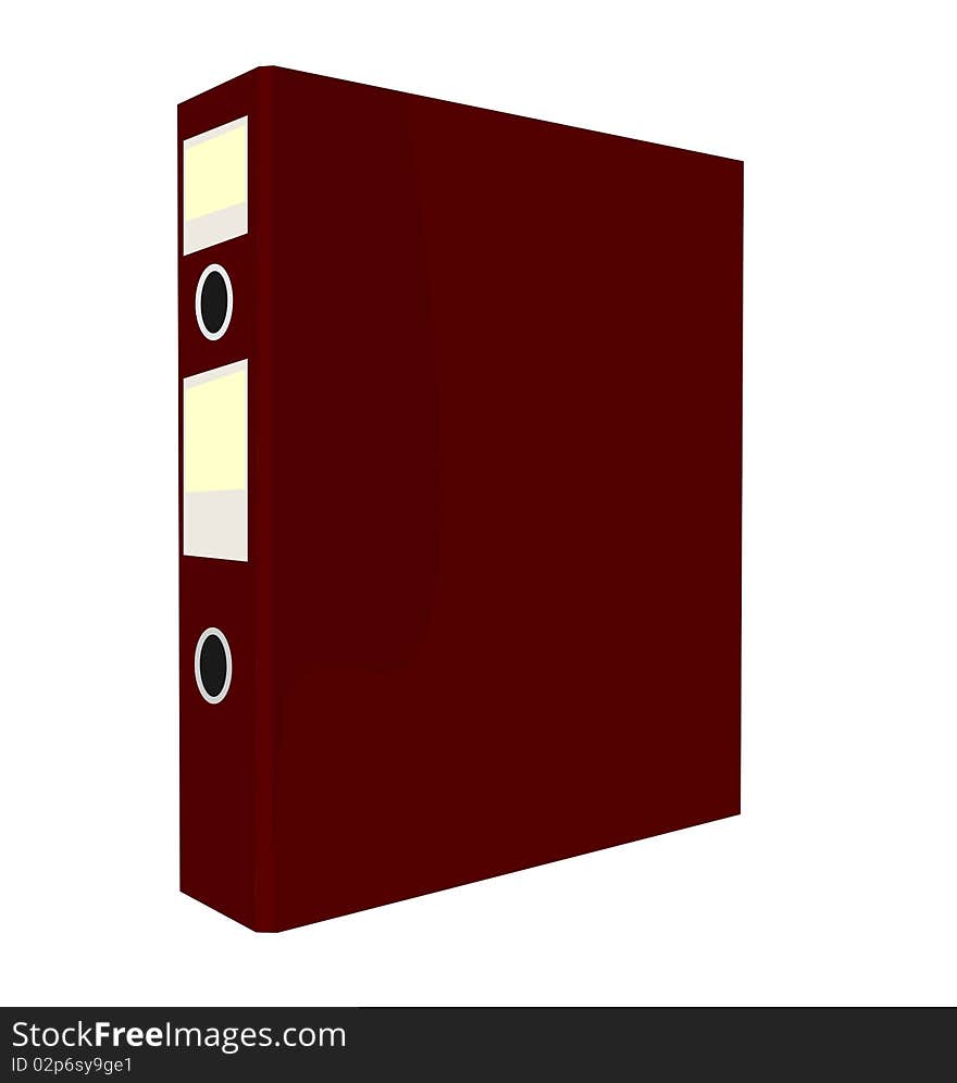 Realistic illustration of close red folder