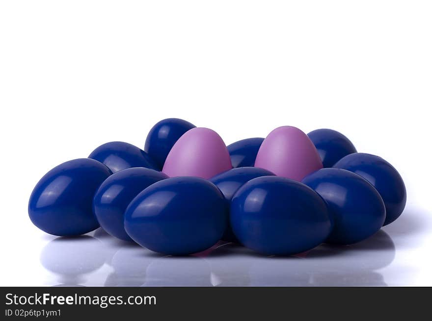 Easter eggs isolated on white